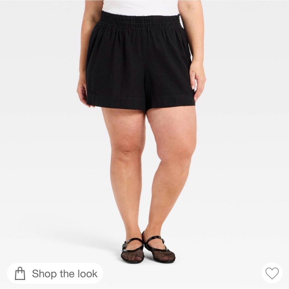 NWT Women's Linen Pull-On Shorts - A New Day™
Black XXL